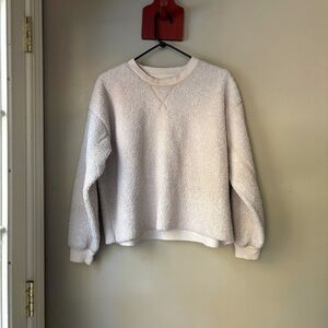 American Eagle Outfitters Cream Crew Neck Boucle Sweatshirt S
